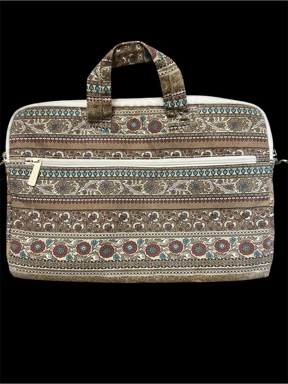 Laptop Bag - Brown & Cream